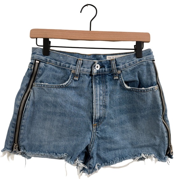 rag & bone Zippered Blue Denim Shorts - Picture 2 of 10